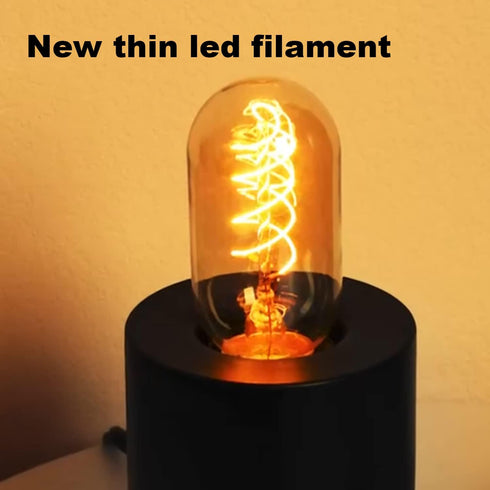 Vintage LED Spiral Filament Bulb T14, E26 LED Bulb 4W Equivalent E26 Bulb 40 Watt Warm White 2200K E26 Edison Bulb dimmable AC120V 400LM,Decorative Antique Filament Light Bulbs,Amber Glass,Pack of 4 by Leools