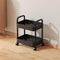 Generic 2 Layers Plastic Rolling Cart, Multi-Functional Storage Rack with Handle, Movable Storage
