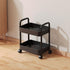 Generic 2 Layers Plastic Rolling Cart, Multi-Functional Storage Rack with Handle, Movable Storage