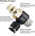 TAILONZ PNEUMATIC 3 Pack SL-3/8-N2 Push to Connect Air Line Fitting, 3/8 Inch OD 1/4 Inch NPT Elbow Valve