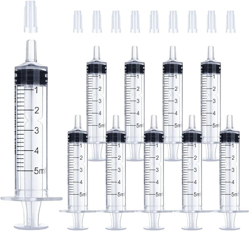 5ml Syringe for Liquid Measurement, Oral, Scientific Labs, Dispensing, 10 Pack