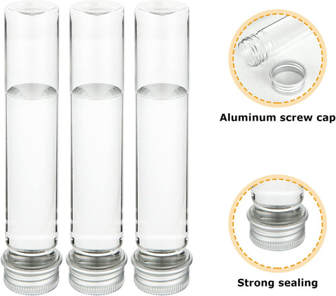 50 Pack Clear 65ML Plastic Test Tubes with Screw Caps for Candy, Bath Salts, Spices, and Party Favors