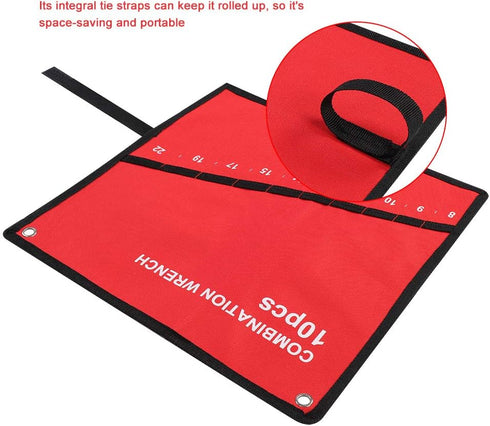 Wrench Roll Up Pouch, Multi Pocket Tools Storage Bag, Canvas Organizer for Spanner, Plier, Wrench (10 Months)