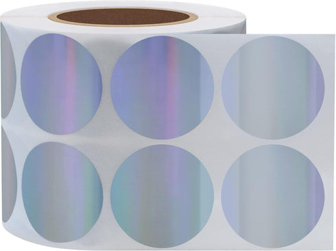 Hybsk Holographic Silver Labels, 1000pcs Color Coding Dots, 1 Inch Round Dot Stickers