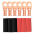 6pcs 6 Awg - 5/16" Sanuke Wire Lugs, Heavy Duty Ring Terminal Connectors for Battery Cable