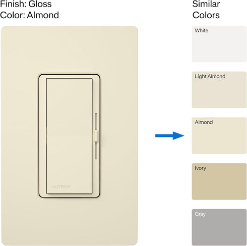 Dimmer Dimmable Bulbs, 150 3-Way, DVCL-153P-AL, Lutron Diva LED+ Light Switch for LED, Halogen, and Incandescent Watt