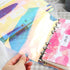 Clear Rainbow 6-Ring PVC Binder Cover, 2 Pcs, Holographic Notebook Protector with Button Closure