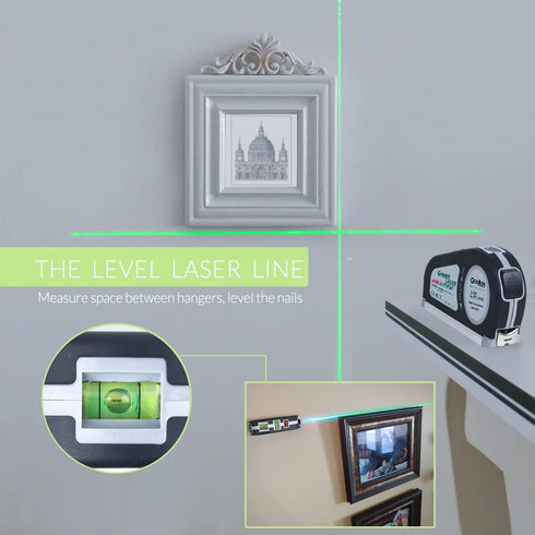 Green Laser Level, Qooltek Rechargeable Multipurpose Cross Line Laser Tool with Vertical and Horizontal Line, 18FT/5.5M