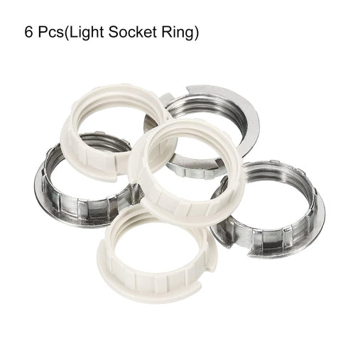 G9 3/4inch 6 Pack MECCANIXITY Lamp Holder Ring Light Lamp Shade Holder Adapter Ring Inner Diameter, Zinc Alloy Suitable