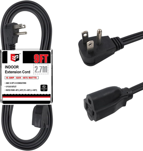 EP 9 Ft Heavy Duty Appliance Extension Cord, 14 Gauge 3 Prong SPT-3 Cable for Major Appliances