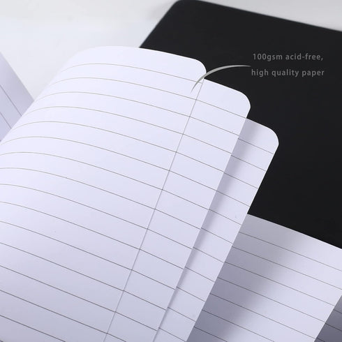 Pocket Notebook, Small Notebook 4.25"x 5.75", Mini Ruled Lined Journal, Smooth Leather Hard Cover, 160 Pages