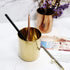 MultiBey Gold Pencil Holder Cup, Luxury Metal Organizer, Small Vase, Desk Accessory for Office Home