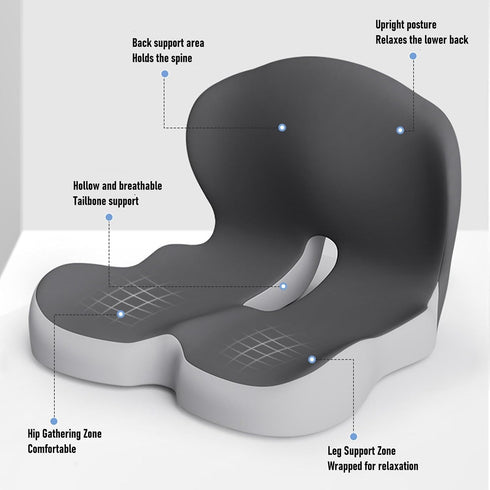 NOENNULL Lower Back Support Pillow for Office Chair, Car Seat Cushion with Detachable Memory Foam Lumbar Pad