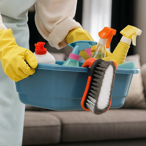 2 Pack 2 Pack) DecorRack Cleaning Brush, Heavy-Duty Scrub Brush with Ergonomic Handle for Floors, Tiles, Bathtubs