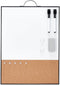 TSJ OFFICE Small Whiteboard Cork-Board, 16" X 12" Portable Aluminum Black Framed Magnetic Dry Erase Board