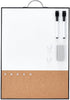 TSJ OFFICE Small Whiteboard Cork-Board, 16" X 12" Portable Aluminum Black Framed Magnetic Dry Erase Board