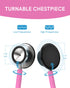 FriCARE Dual Head Stethoscope - Smooth Hot Pink Tube for Nurses and Medical Students
