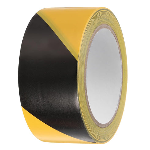 uxcell Warning Safety Stripe Tape, Black Yellow PVC Adhesive for Wall, Floor, Pipes Marking, 2 Inch x 108 Ft