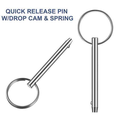 4 PCS Quick Bimini Top Pin, 316 Stainless Steel, Diameter 1/4 Inch, Total Length 2 Inch, Effective Length 1.5 Inch