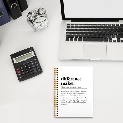 Difference Maker Spiral Journal Notebook 5.5×8.3, 160 Pages, Employee Appreciation Gifts, Difference Maker Notebooks