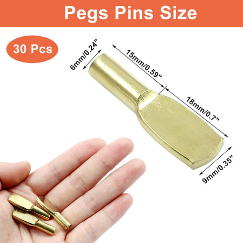 Piutouyar 6mm 30 Closet Shelf Pegs Pins, Pcs Spoon Shape Shelf Support Pins, Metal Cabinet Shelf Bracket Pegs Shelf