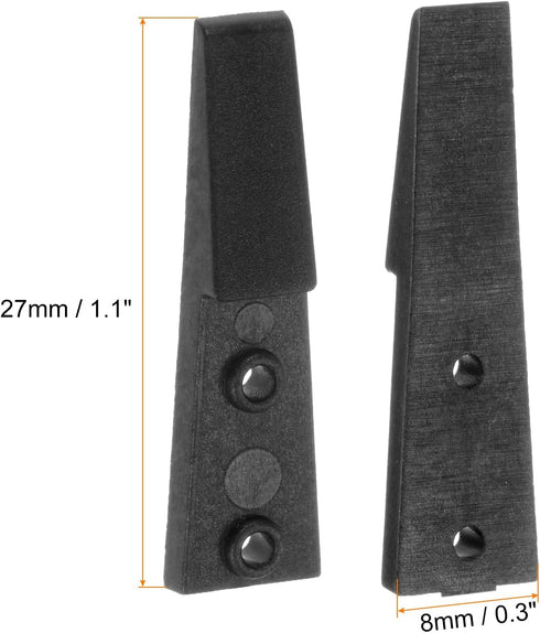 2pair Replaceable Ceramic Tweezer Tips 1.1" Length Carbon Fiber Straight Flat Heads Heat Resistance Non-Conductive Tip for Ceramic Tweezers, Black
