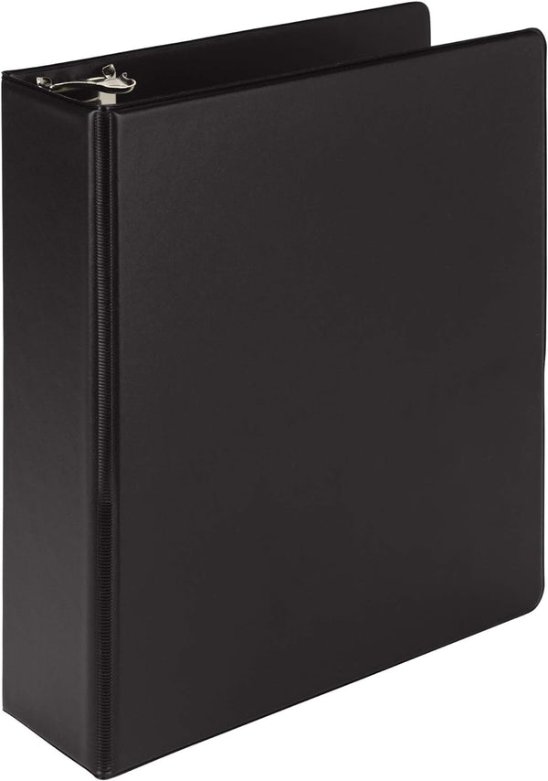 Samsill Economy 1 Inch Mini 3 Ring Binder, Made in The USA, 9.1" x 7.5" Round Ring Binder, Black