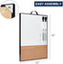 TSJ OFFICE Small Whiteboard Cork-Board, 16" X 12" Portable Aluminum Black Framed Magnetic Dry Erase Board