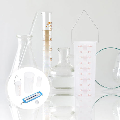 Baluue Plastic Graduated Cylinder with Metal Weight, Hooks and Ring Lever Principle, Archimedes Principle Kit