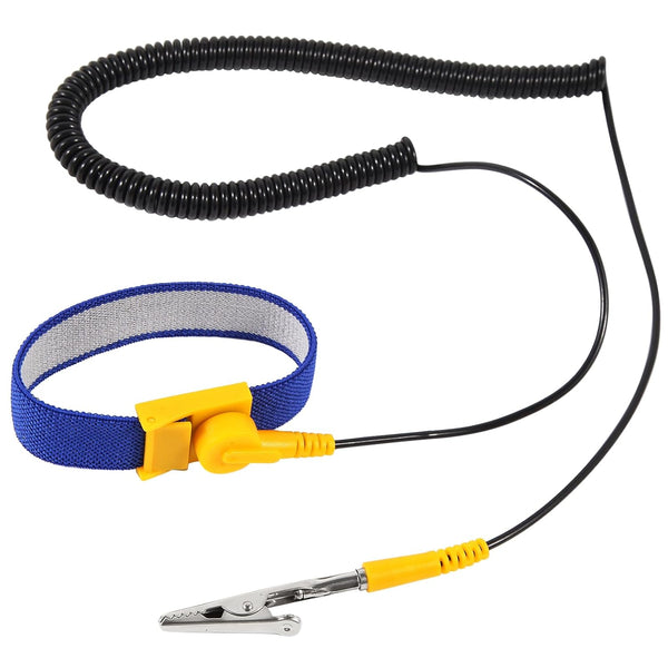 Anti Static Wrist Strap, 7.5" ESD Adjustable Grounding Bracelet with 10‘ Extendable Coil Cable, Fits 5" to 9"