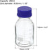 PATIKIL 250mL Reagent Media Bottle, 1Pcs Round Graduated Glass Storage Bottle Blue Screw Cap for Chemistry Lab Universities Home, Clear by PATIKIL
