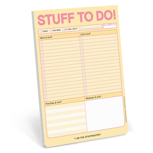 Knock Knock Stuff To Do! Big & Sticky Notepad, 40 Sheets, 9.75 x 7-inches Sticky To-Do List Pad