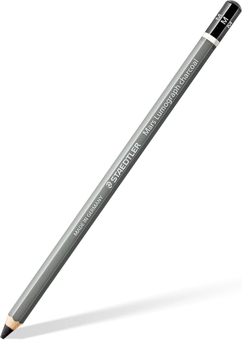 Staedtler Mars Lumograph Charcoal Pencils, Pre-Sharpened, Box of 12, Medium Lead, 100C-M