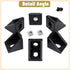 20 Set Black 2020 Series Aluminum Profile Connector Kit, 20pcs Corner Brackets with 40pcs Screws