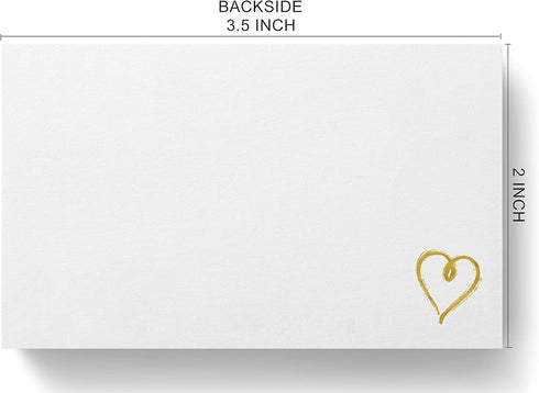 RXBC2011 100 Little Thank You Cards with Gold Heart Design, Bulk Thank You Notes for All Occasions (3.5 x 2 Inch)