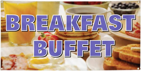 Fastasticdeals Vinyl Banner Multiple Sizes Breakfast Buffet Restaurant Cafe Bar Restaurant & Food