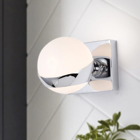 3008/1WB 5 1-Light Warehouse of Tiffany Sani in, Indoor Chrome Finish Wall Sconce with Light Kit