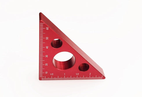 Aluminium Alloy Triangle Ruler, 45 Degree Carpentry Squares, Inch Metric Measuring Tools for Woodworking (Small)