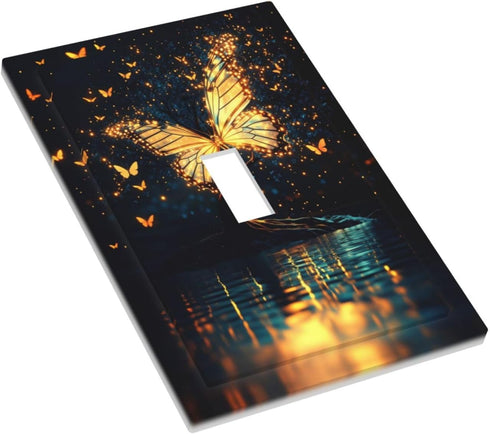 Sturin 1 3X5 Glowing Butterfly Wall Plate Light Switch Cover Gang Single Toggle Toggle Switch Art Plates