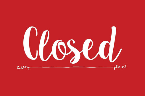 NAHANCO Open/Closed Metal Hanging Sign Kit, 12”W x 8”H, Red/White