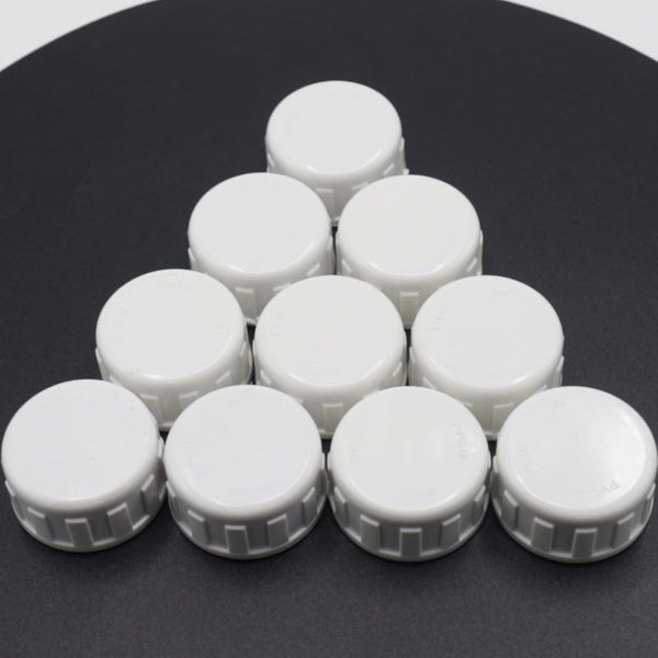 10-Pack 3/4" White PVC Pipe Fittings End Female Thread Cap Plug Adapters for Plumbing Applications, Easy Install