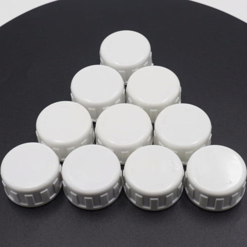10-Pack 1" White PVC Pipe Fittings End Female Thread Cap Plug Adapters for Plumbing Applications, Easy Install