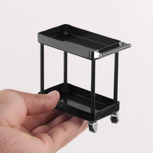 Gernie 2 1/8 1/10 1/12 1/16, 3.4X1.7X3.3inch Mini Rolling Utility Cart, Tier Tools Storage Trolley, Rolling Tool Cart