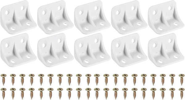 PATIKIL 1.4"x0.9"x0.9" Plastic Corner Braces, 10 Pcs L-Shape Shelf Support Corner Brace