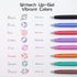 WRITECH Retractable Gel Ink Pens, Multicolor 0.5mm Fine Point, No Smear & Bleed for Journaling, 8ct