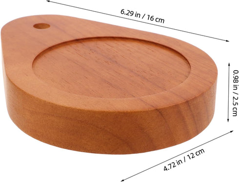 Cabilock Natural Solid Wood Drop-shaped Lamp Base for Desk Light Elegant Nightstand Holder for Home Decor and Office
