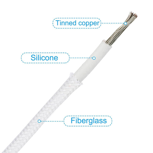 PATIKIL 32.8Ft 18AWG Electronic Wire, Insulated High Temperature Resistant Electrical Flexible Silicone Cable