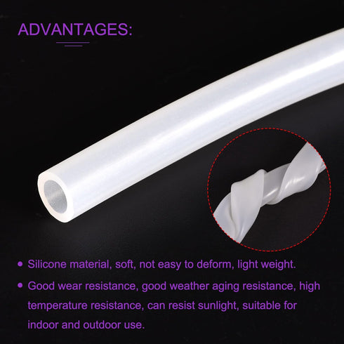 DMiotech 5/16"(8mm) ID 1/2"(12mm) OD 3.3 Feet Translucent Silicone Tube, Industrial Tubing for Water Air Pump