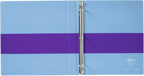 Avery Two-Tone Durable View 3 Ring Binder, 1 Inch Slant Rings, Violet/Soft Blue Binder (17131)