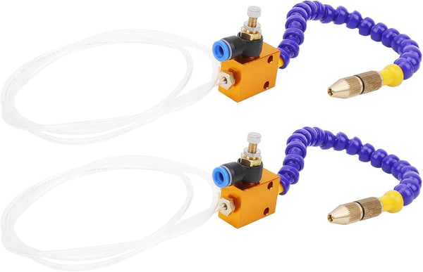2Pcs CNC Mist Coolant System for Lathe Milling Engraving, 8mm Air Pipe Sprayer for Metal Cutting Cooling Lubrication